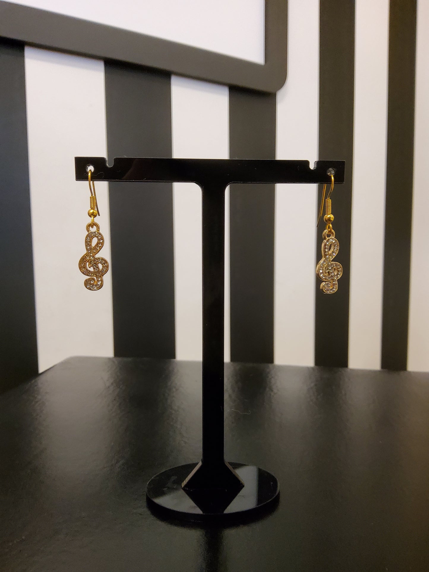 Treble Clef Diamante Earrings