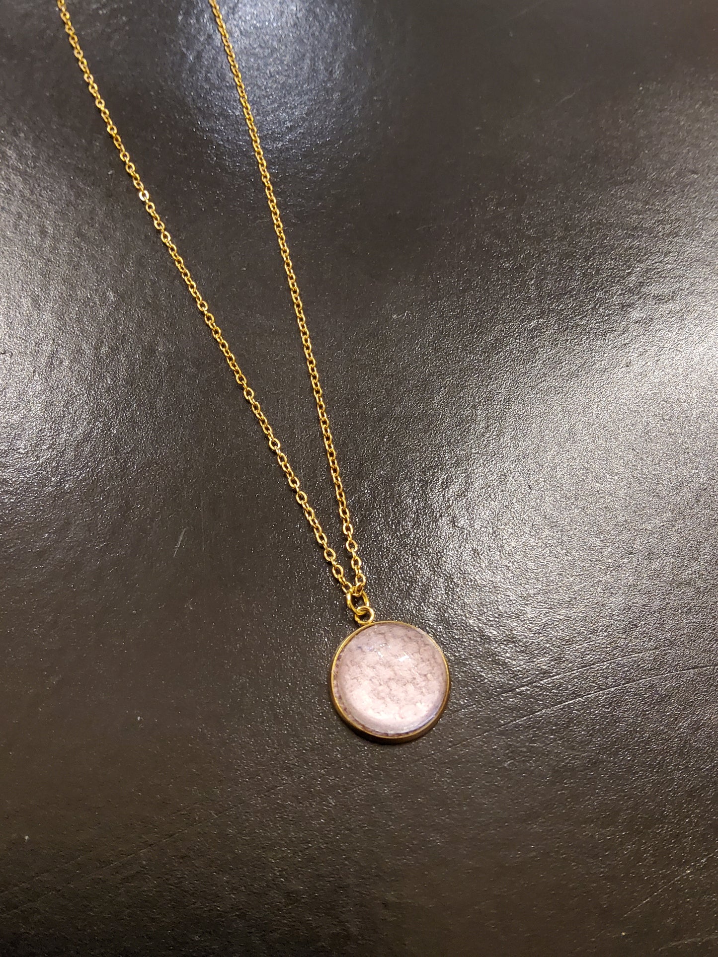 Pink Linen Golden Necklace