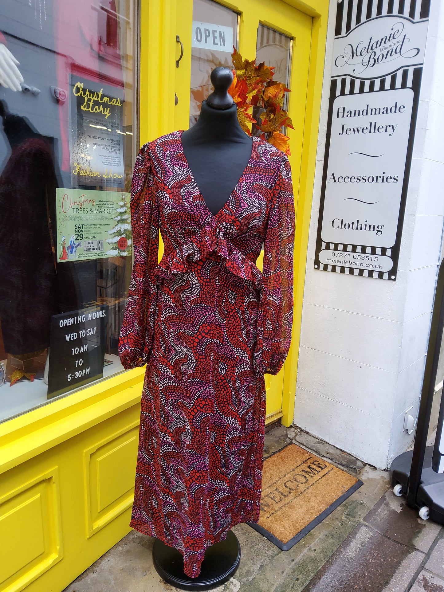 Frilled Pink Polka Dot Midi Dress