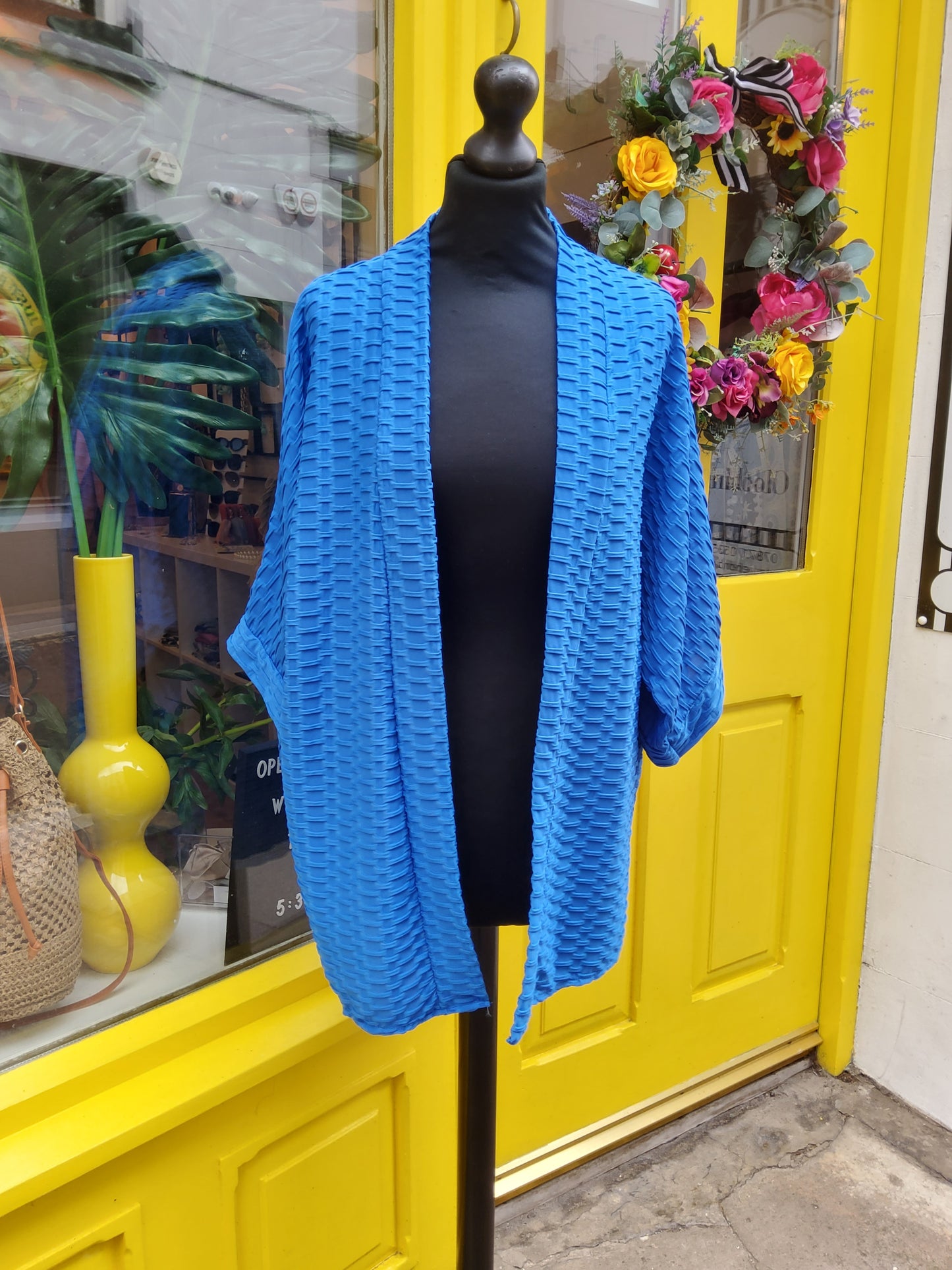 Waffle Texture Jersey Kimono Jacket