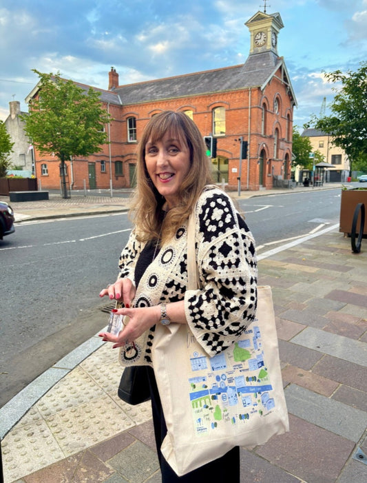 Dromore Map Tote Bags