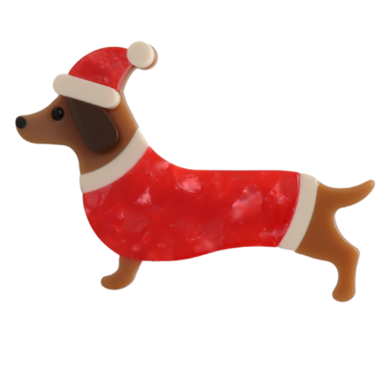 Christmas Sausage Dog Hair Clip