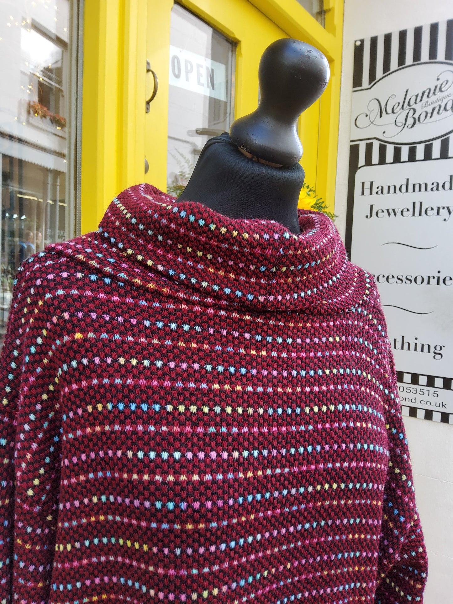 Burgundy Spot Cowl Neck Tunic