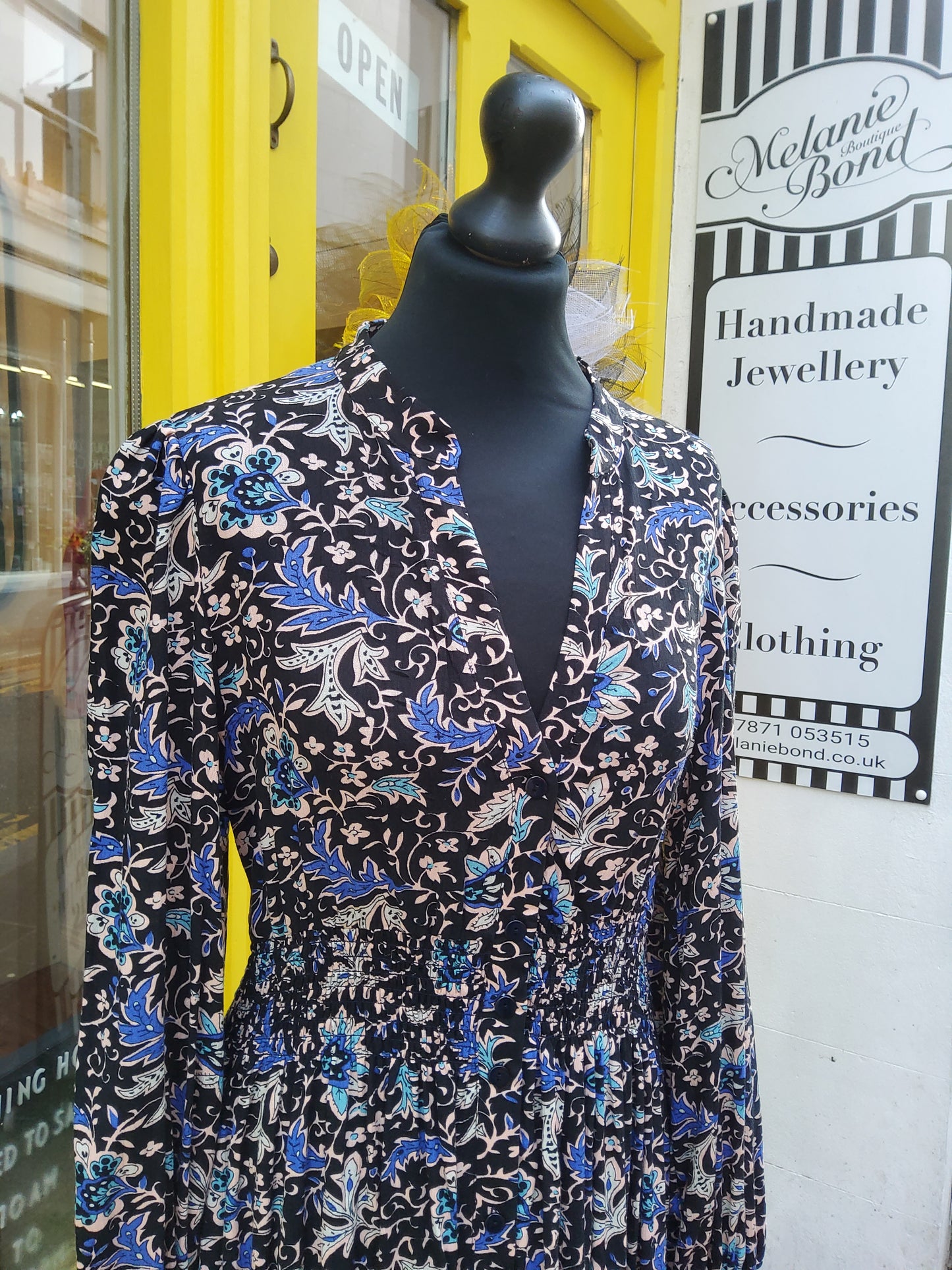 Blue Paisley Shirt Dress