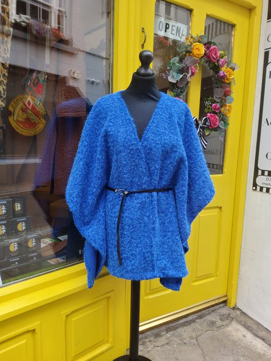 Wool blend belted jacket