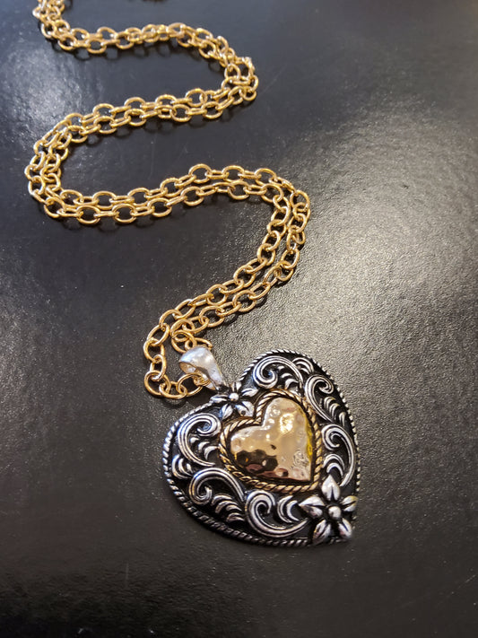 Chunky Heart Pendant Necklace