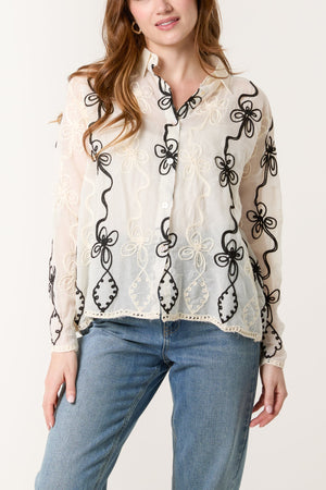 Daisy Embroidered Shirt