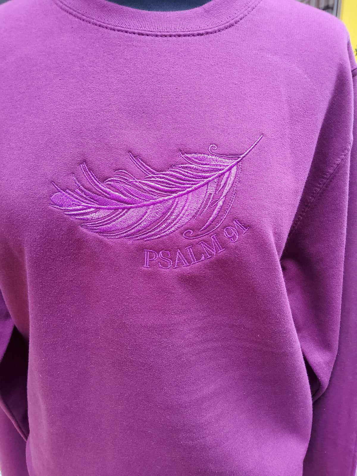 Purple Psalm 91 Feather Jumper