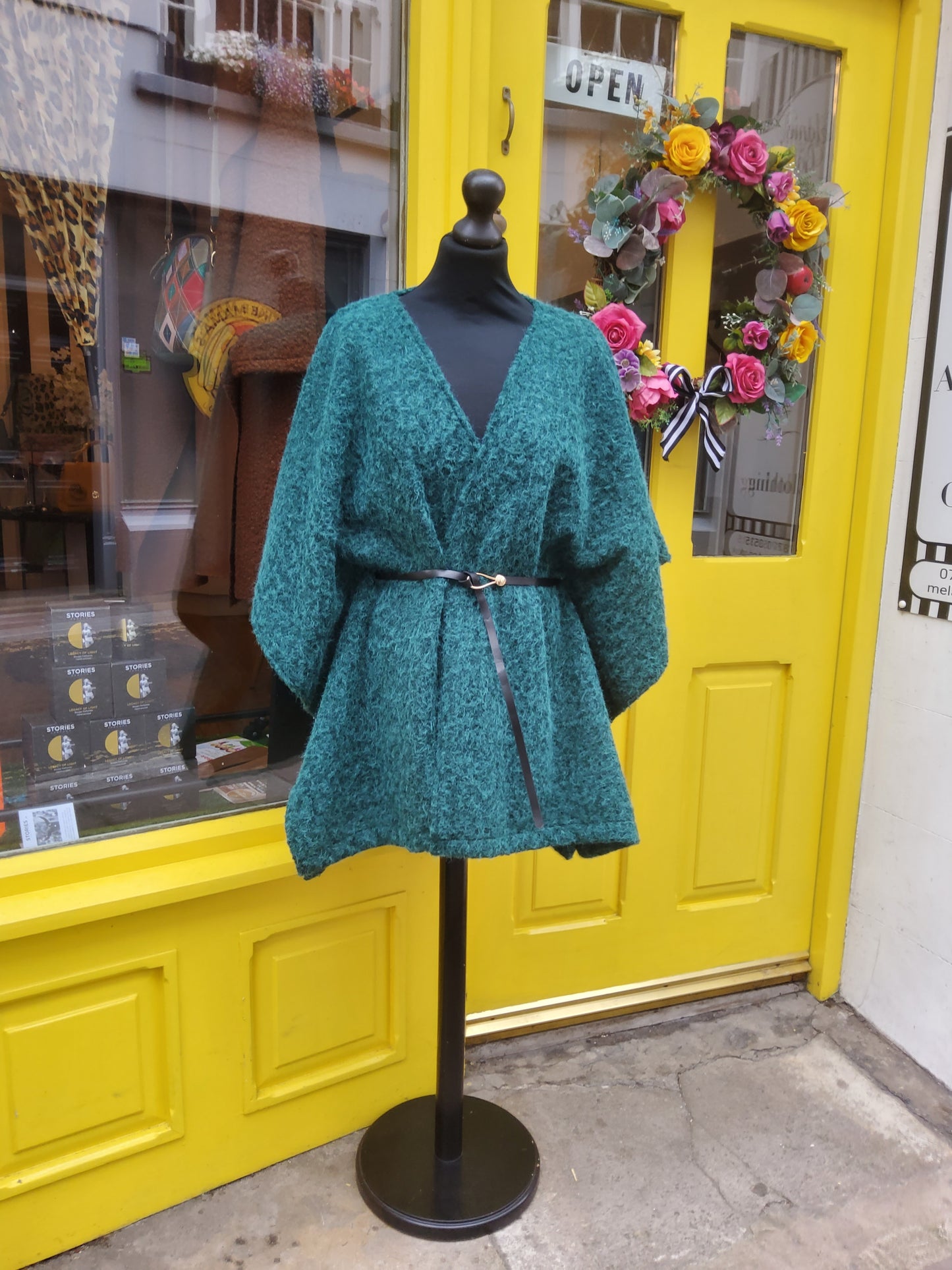 Wool blend belted jacket