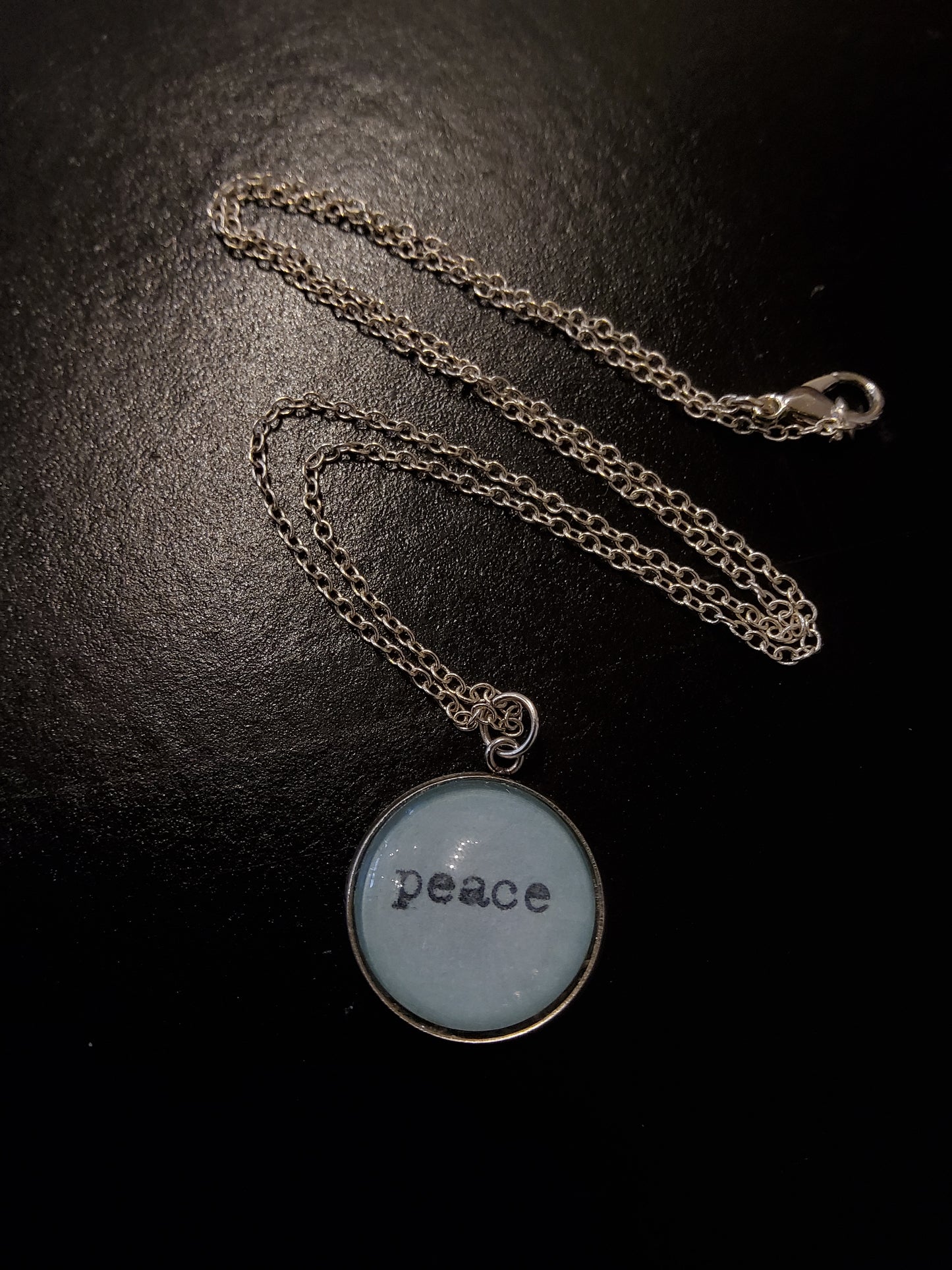 'Peace' Blue Pendant Necklace