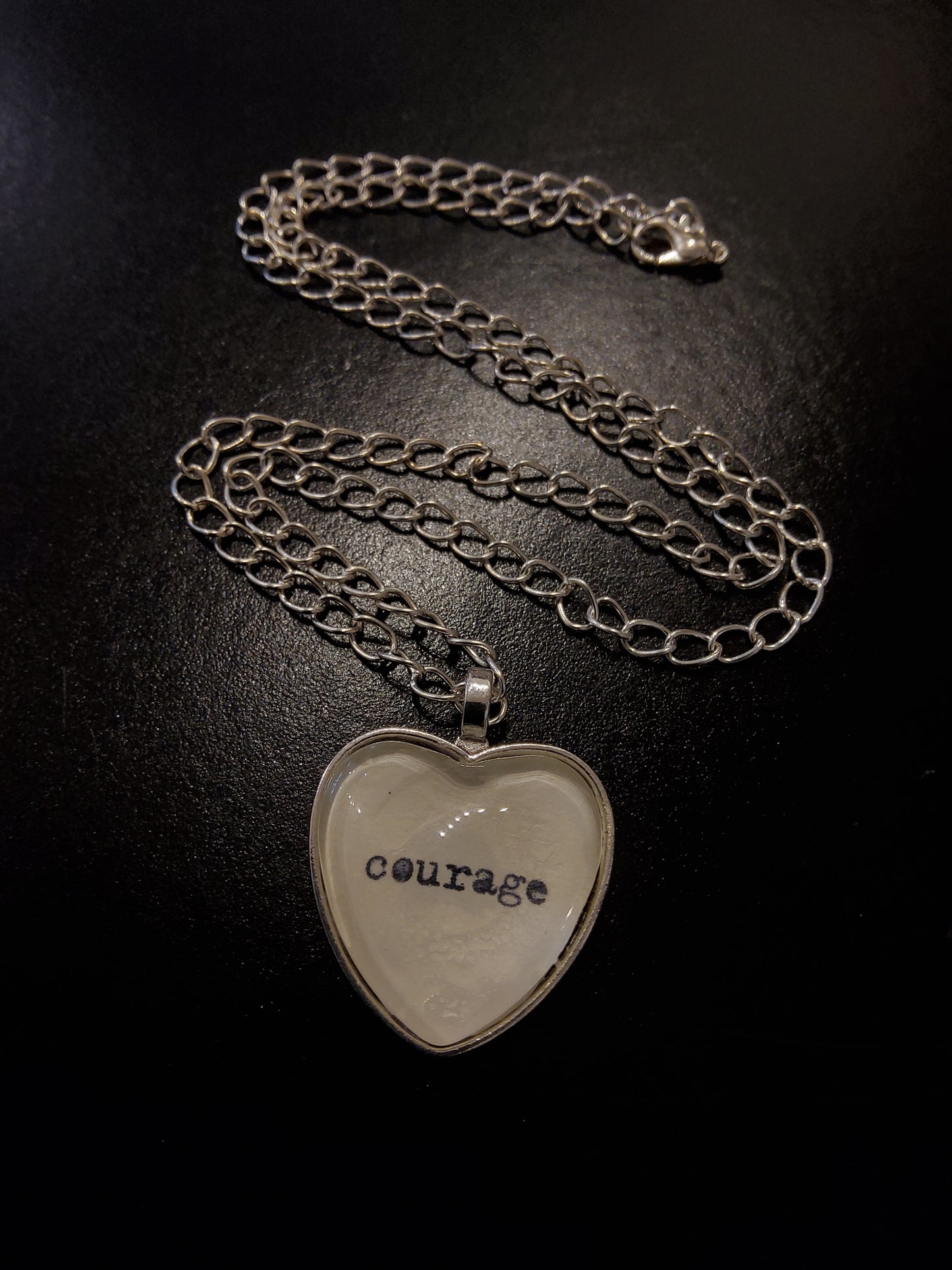 Courage Cream Heart Pendant Necklace