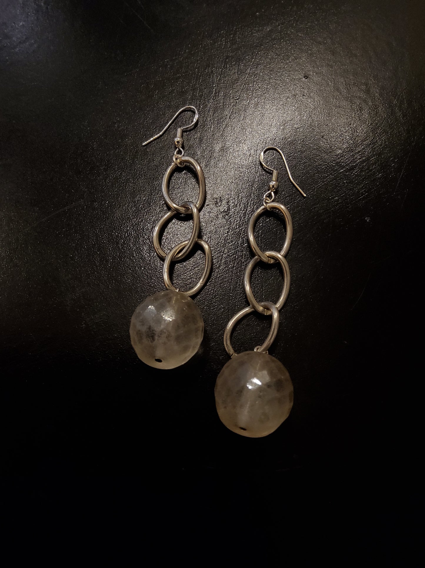 Statement Chain Czech Glass Beaded Earrings