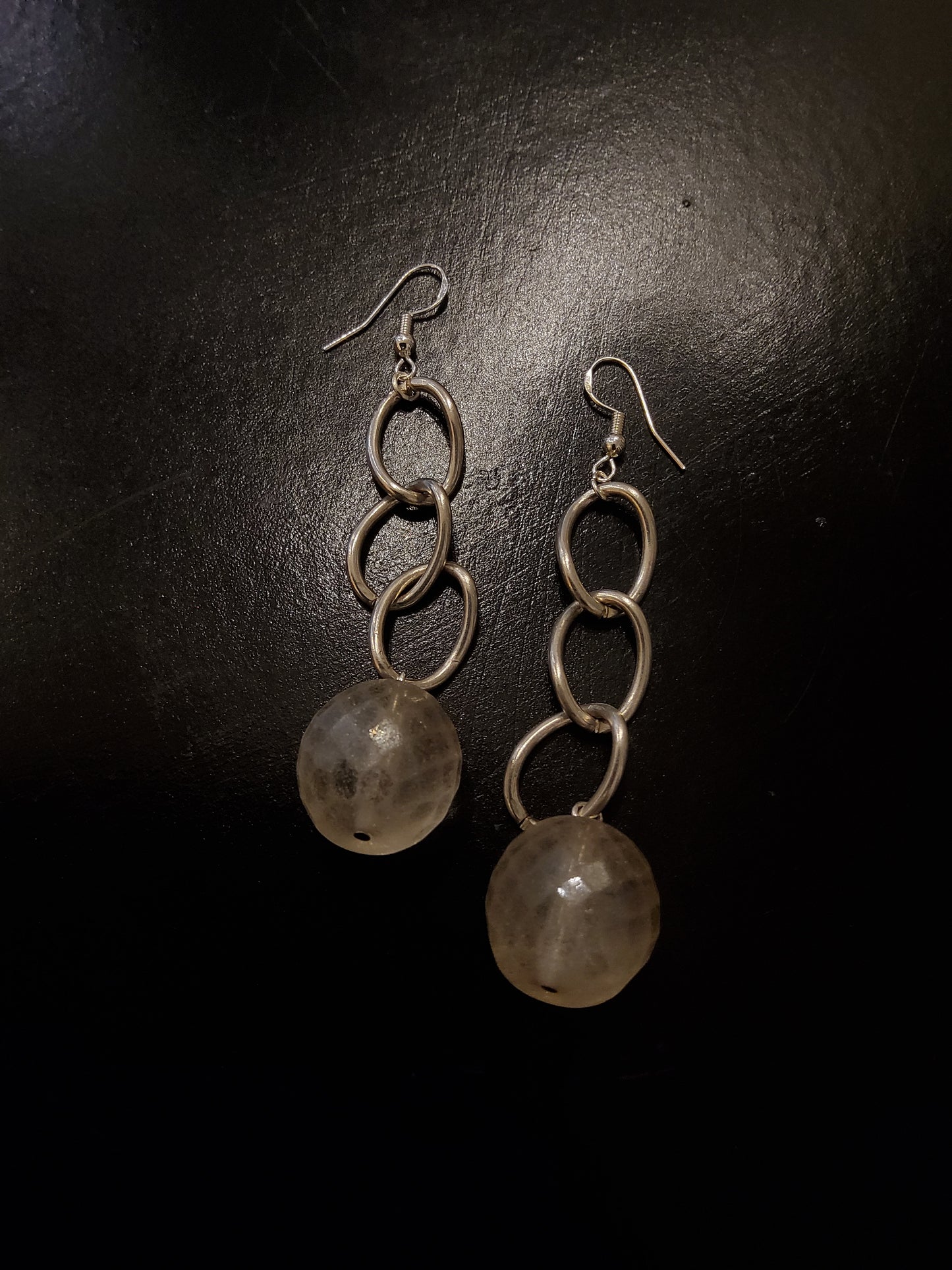 Statement Chain Czech Glass Beaded Earrings