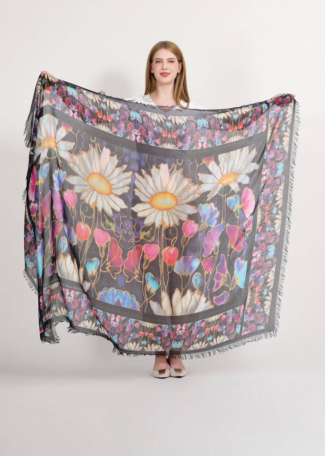 Love’s Pure Light “Kaleidoscope” silk blend scarf