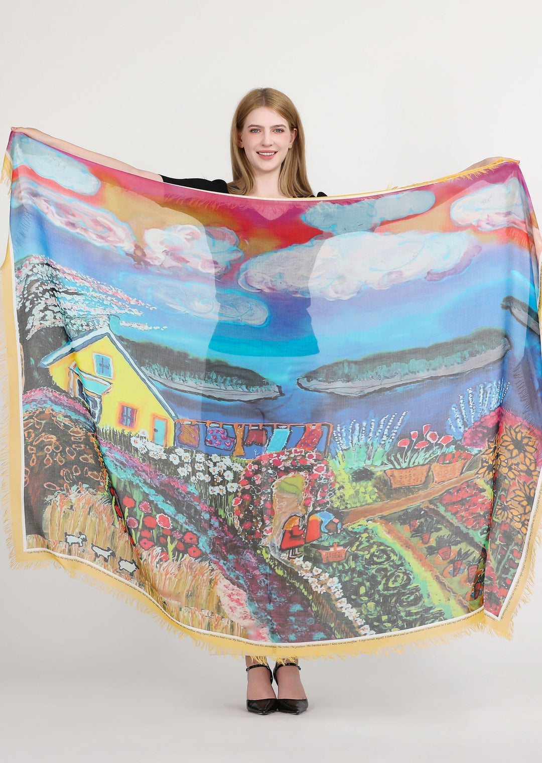 Love’s Pure Light “Living On The Overflow” silk blend scarf