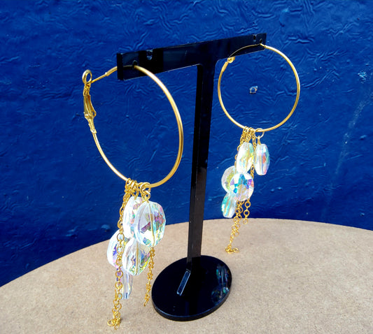 Iridescent crystal earrings