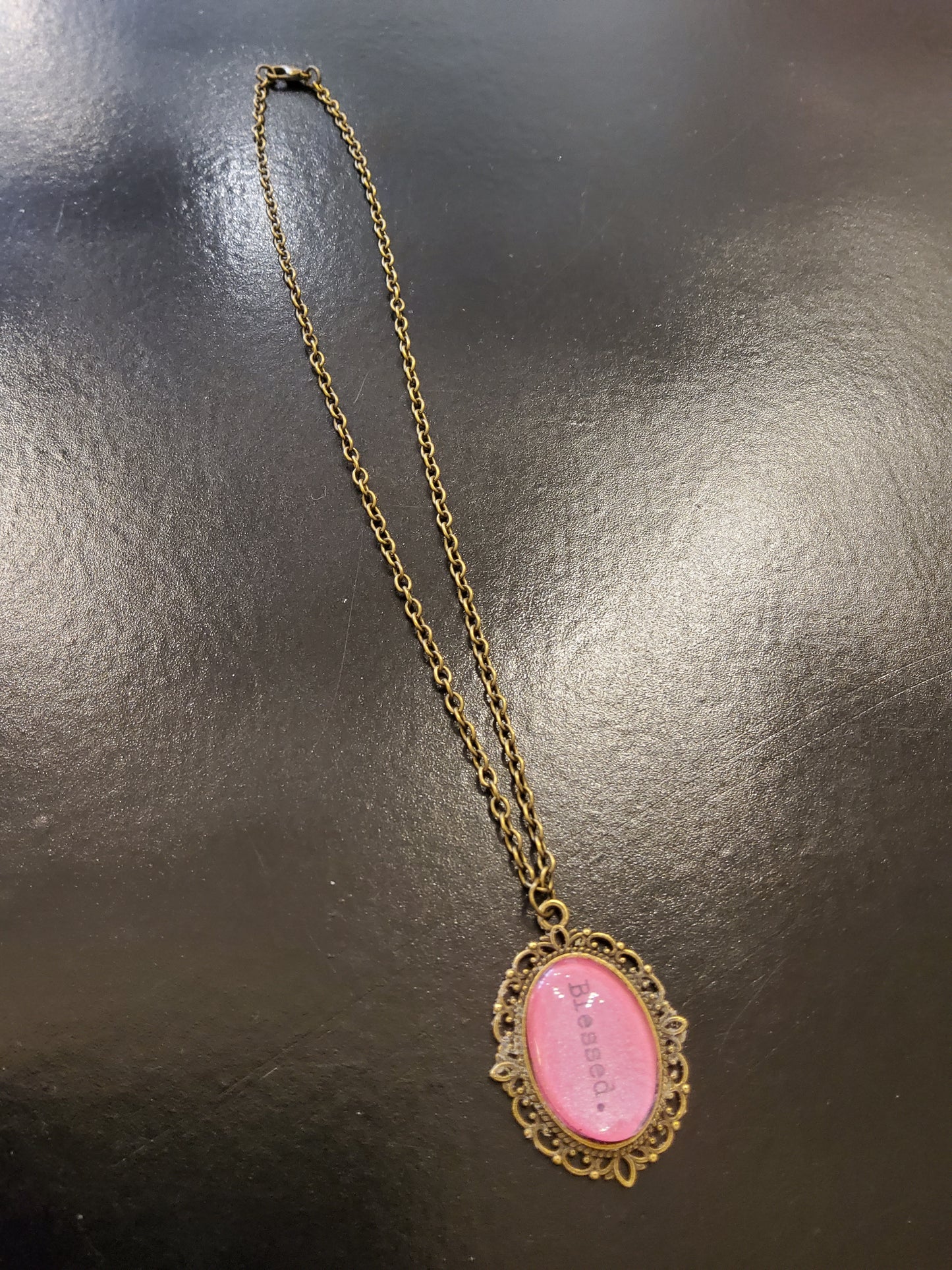 Pink Blessed Bronze Necklace