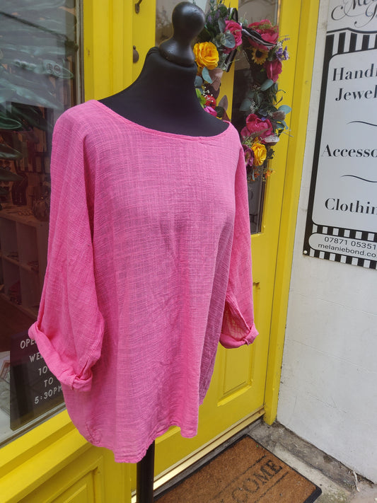 Pink Loose Cotton Top