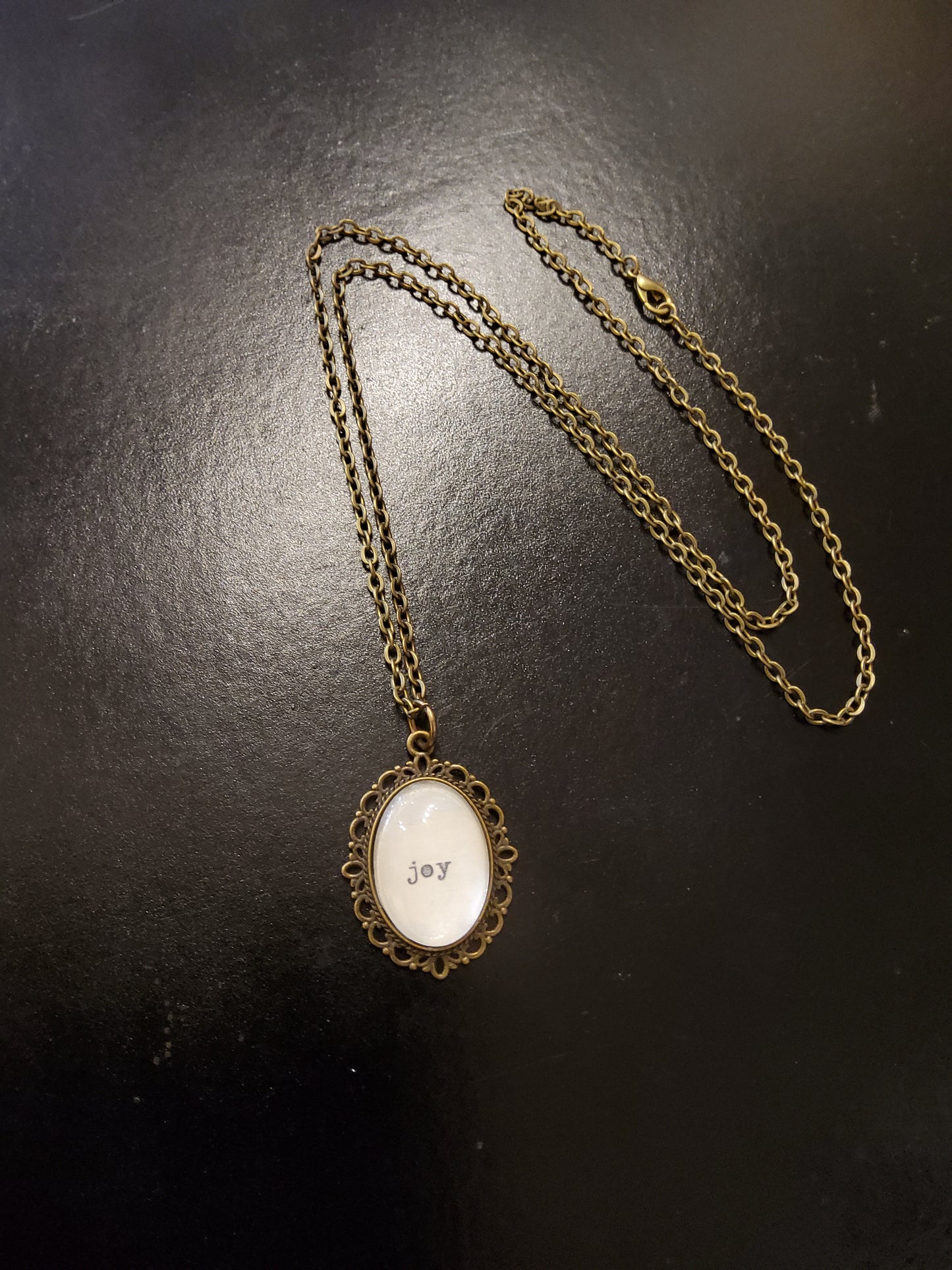 'Joy' Embellished Bronze Necklace