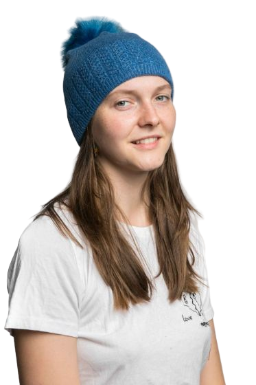 Blue Sparkle Cable Knit Bobble Hat