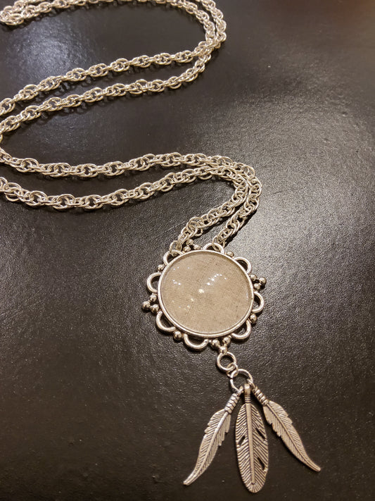 Irish linen necklace in cream