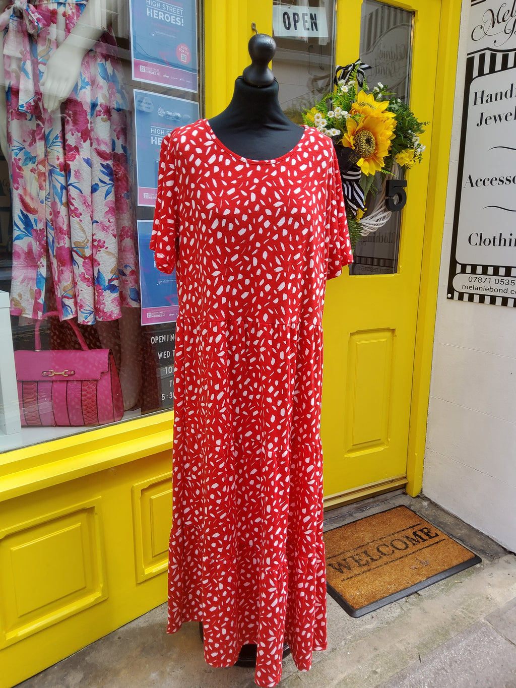 Abstract Spot Smock Midi Dress