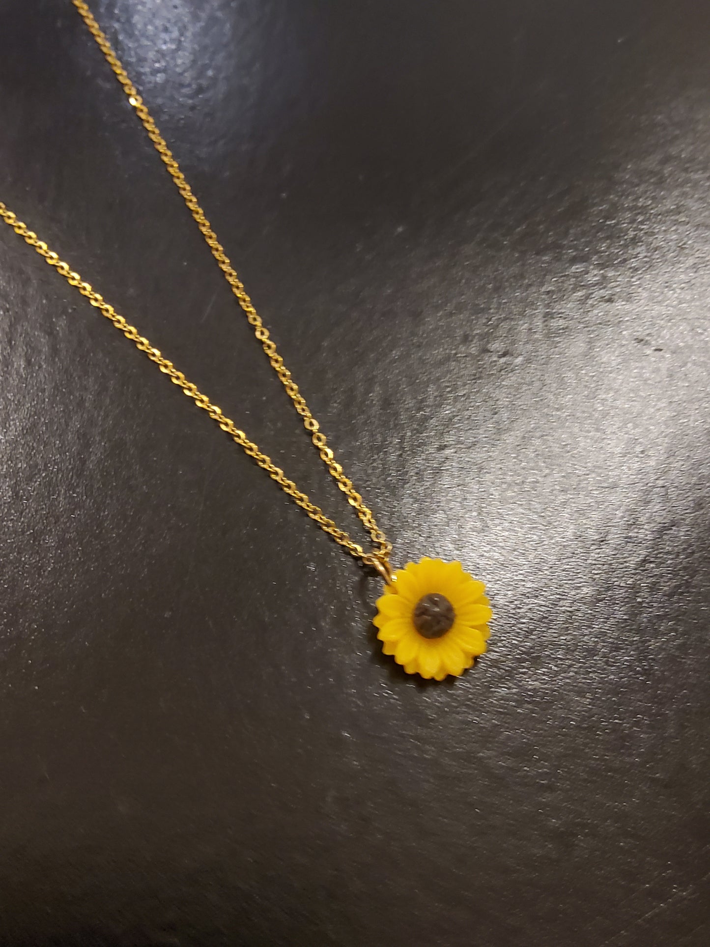 Small Sunflower Gold Necklace