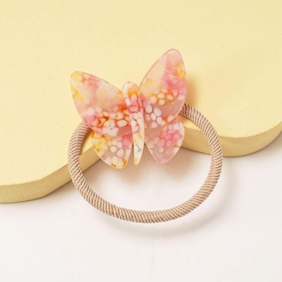 Pink Butterfly Elastic Hair Tie