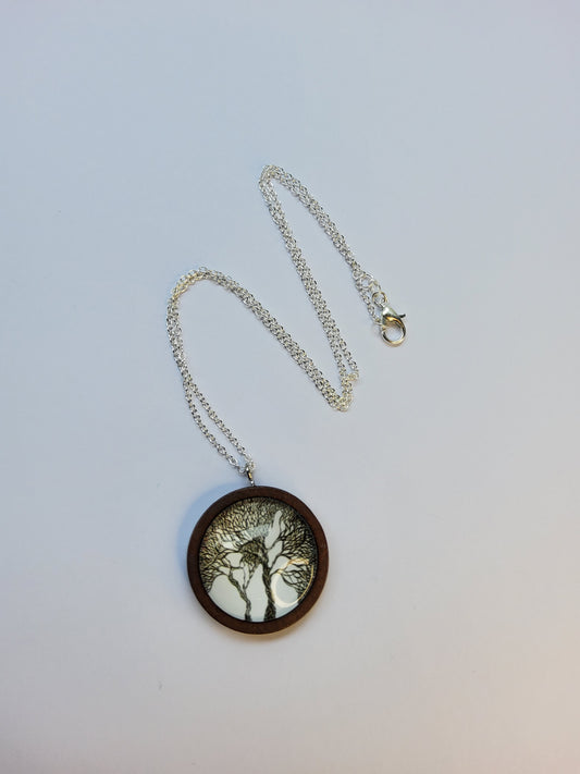 Psalm 1 Wooden Base Tree Necklace