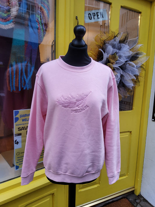 Light Pink Psalm 91 Sweatshirt in Size Small