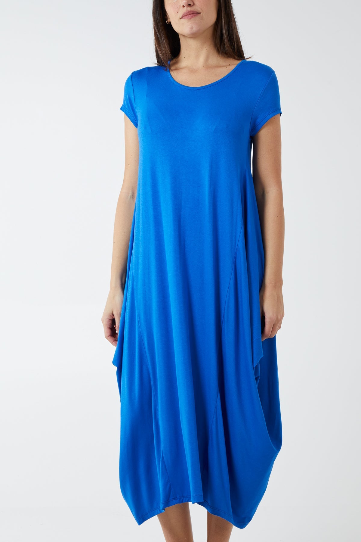 Cobalt Blue Cap Sleeve Parachute Dress