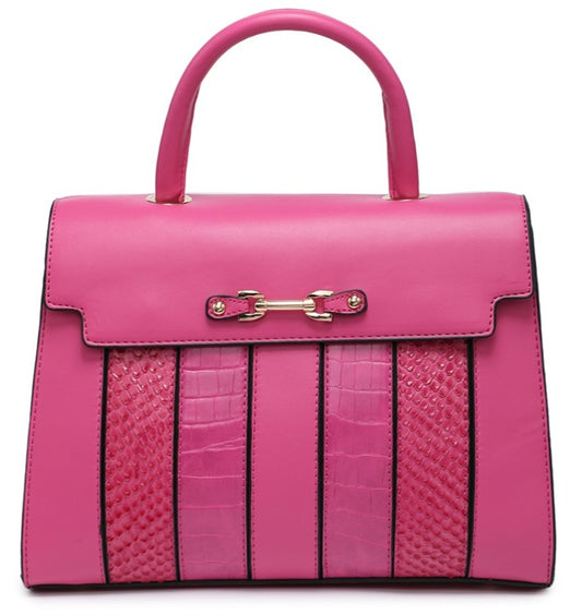 Pink Striped Scales Structured Bag