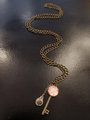 'Be Still and Know' Orange Key Necklace