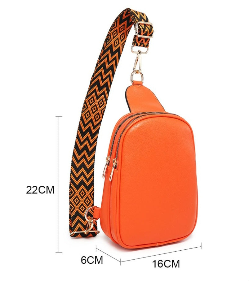 Pink Funky Strap Curved Crossbody Bag