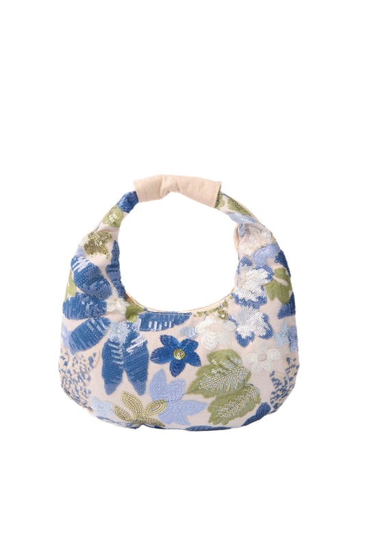 Embellished & Embroidered Floral Hobo Bag