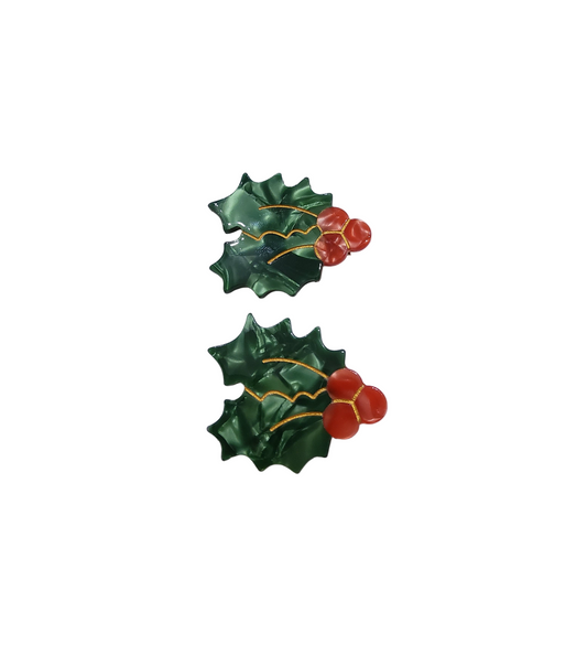 Holly Hair Clips Twin Pack