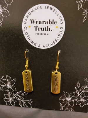 Wearable Truth statement word earrings