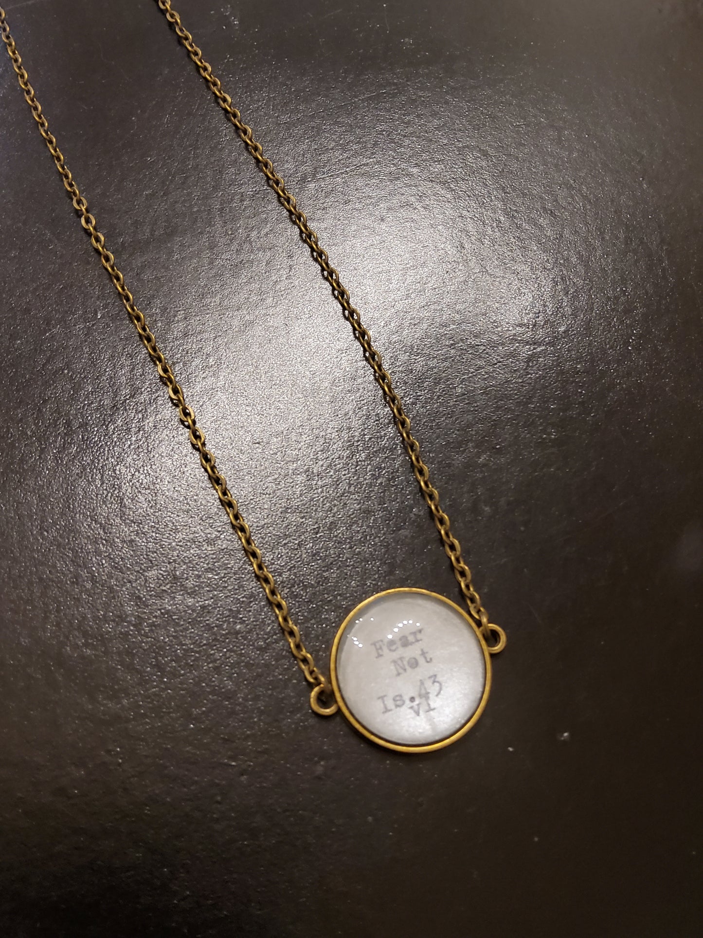 'Fear not' (Isaiah 43:1) Bronze Pendant Necklace