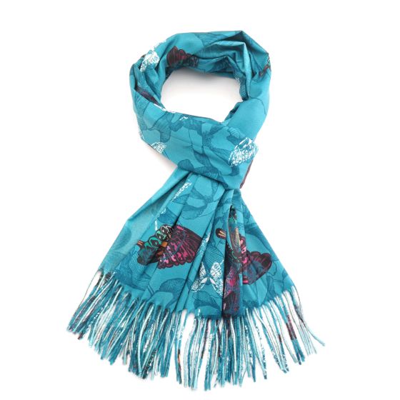 Teal Butterfly Scarf