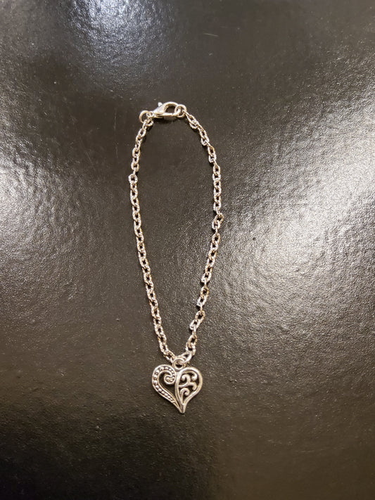 Silver Heart Charm Bracelet