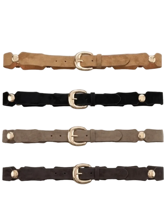 Suedette Studded Belt