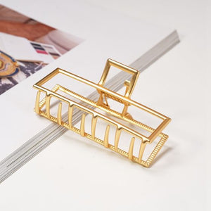 Gold Steel Rectangular Claw Clip