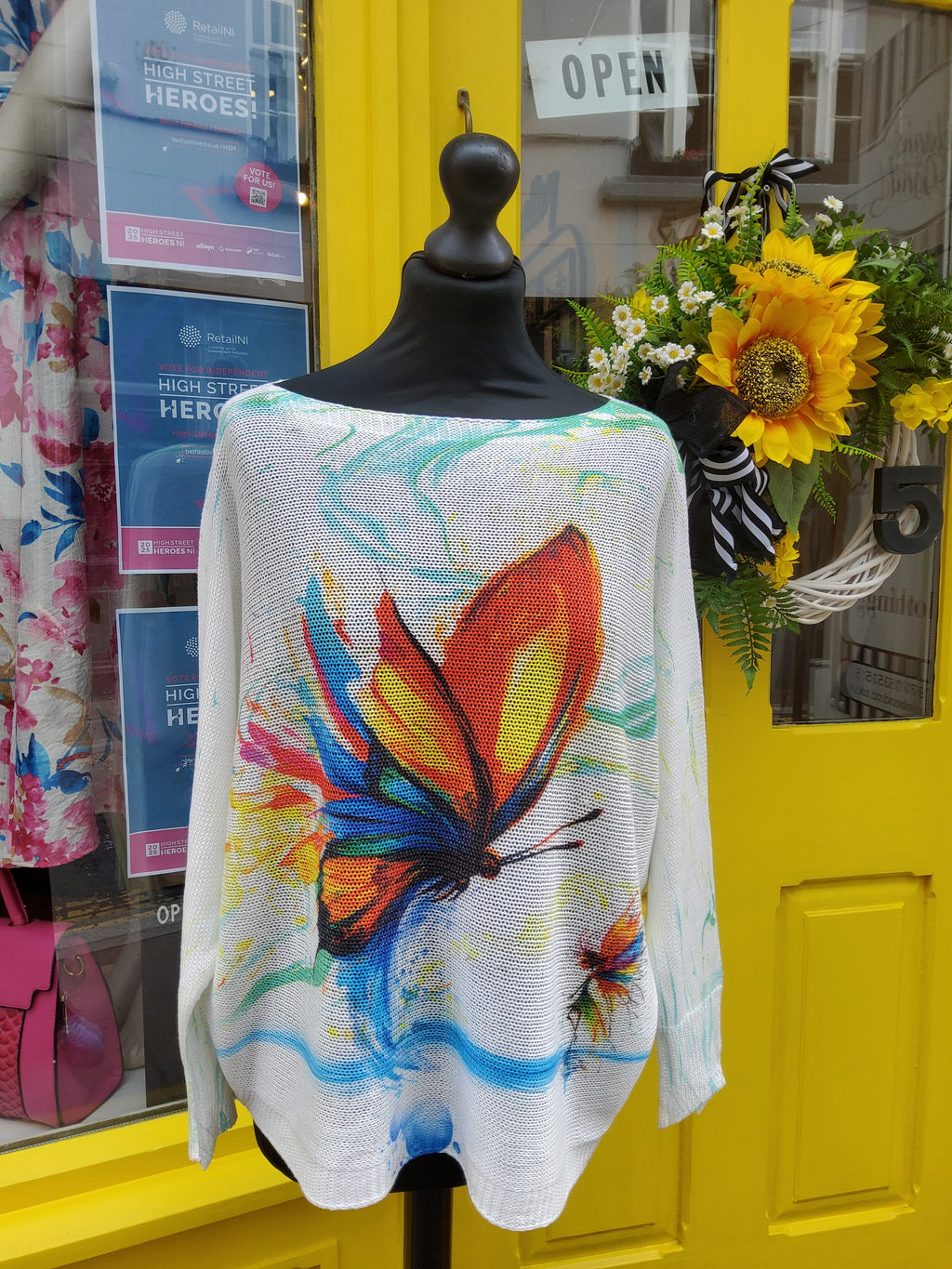 Multicoloured Butterfly Lightweight Jumper