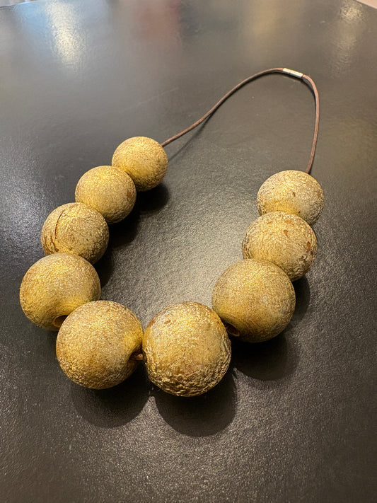 Large Gold Beaded Necklace