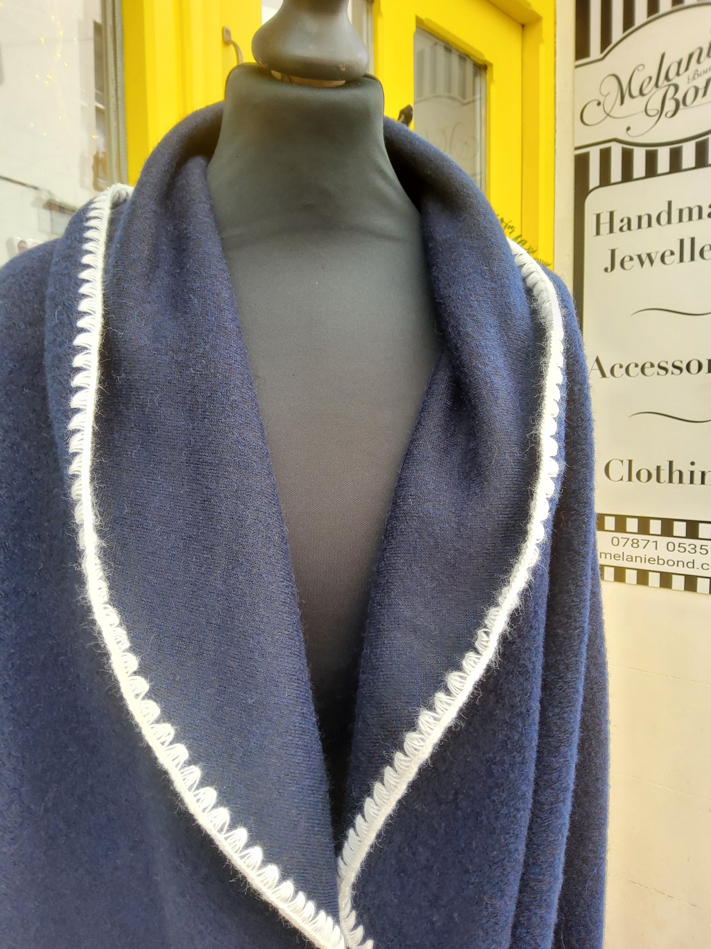 Navy Waterfall Jacket with Hidden Pockets