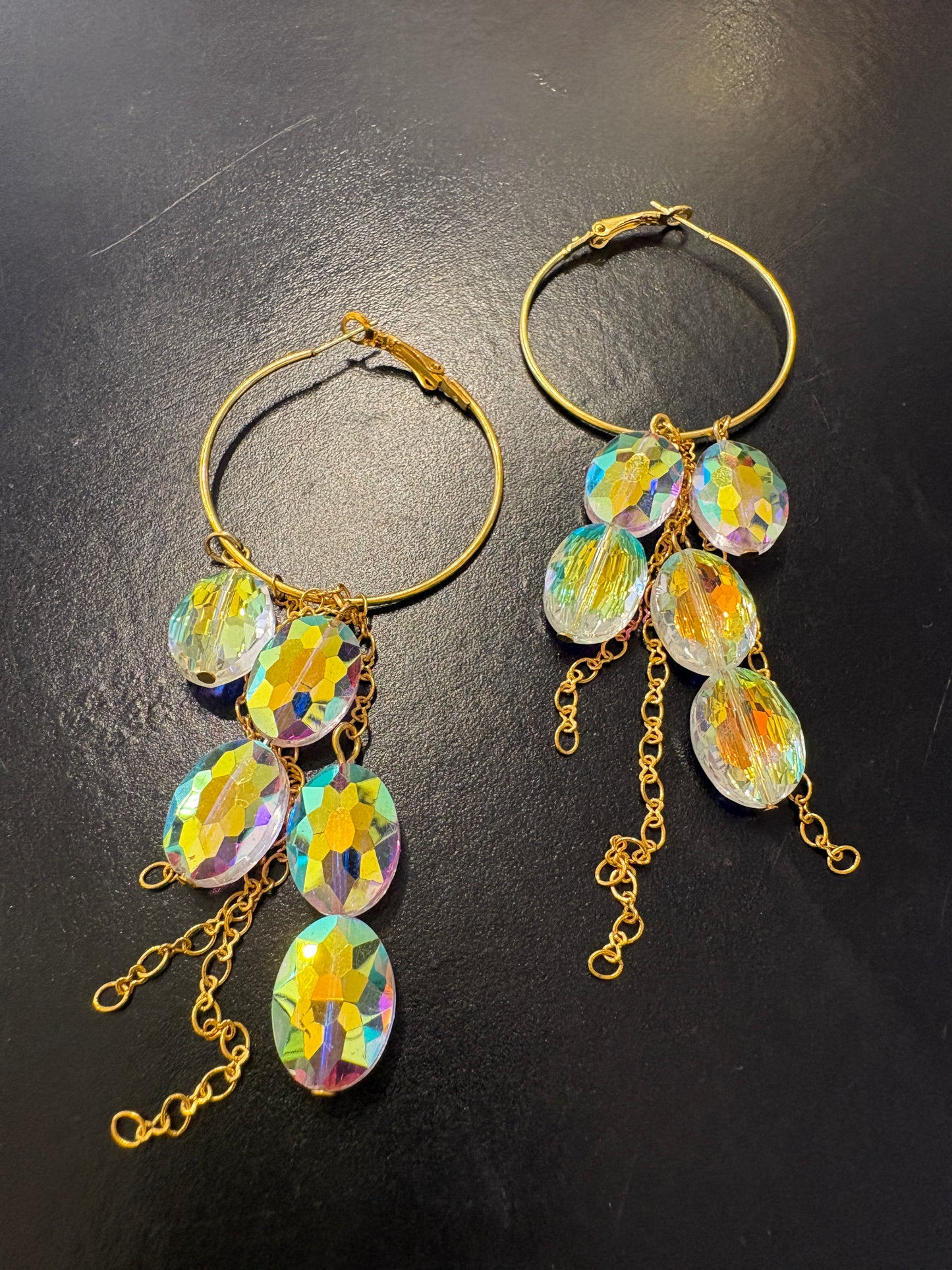 Iridescent crystal earrings