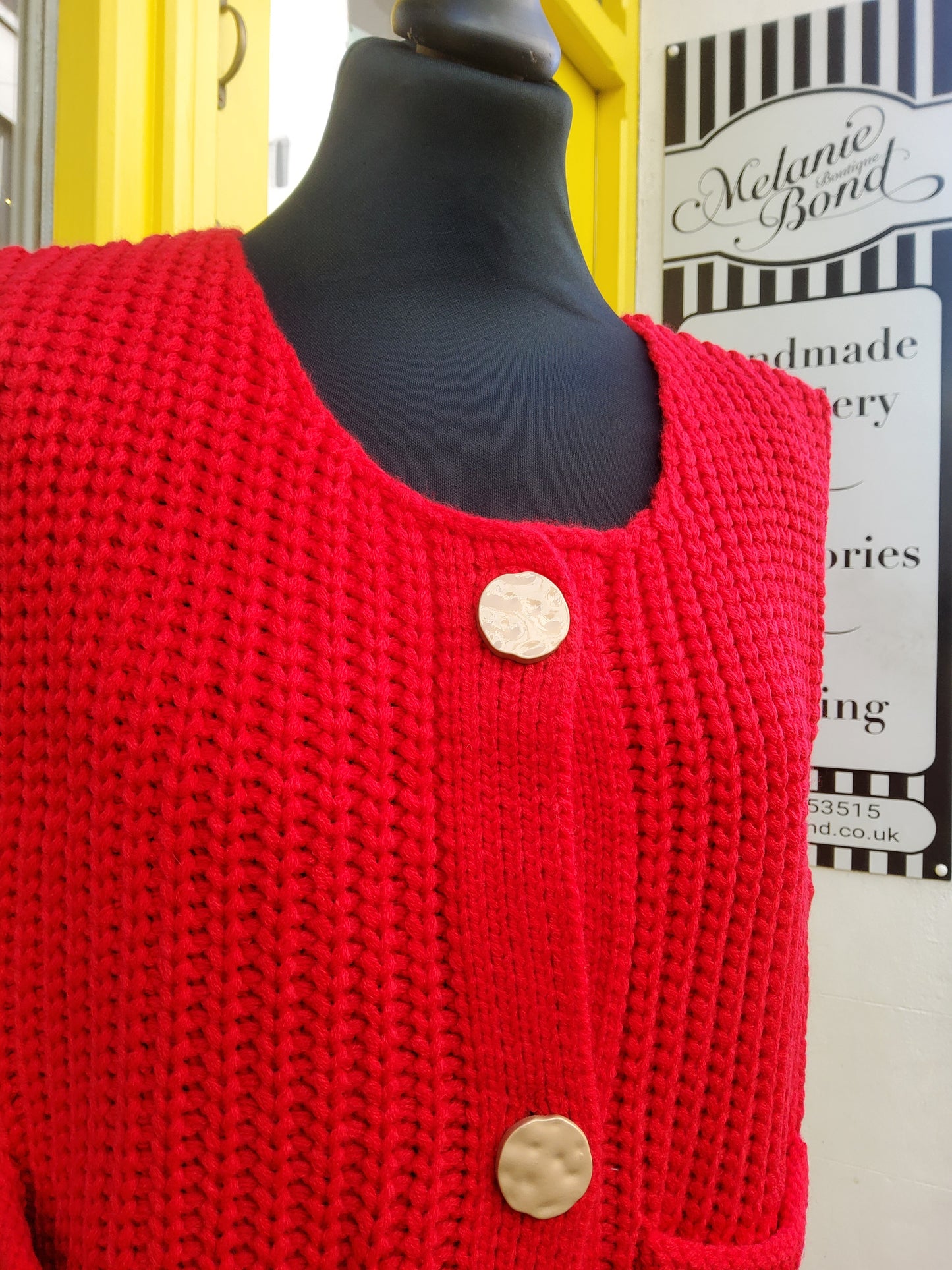 Red Crochet Waistcoat
