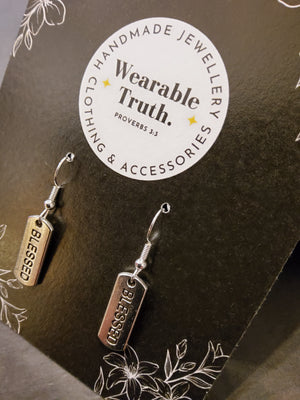 Wearable Truth statement word earrings