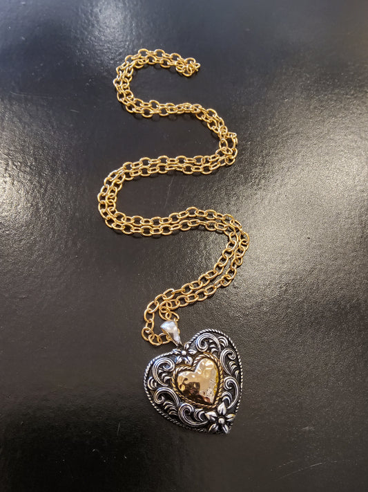 Chunky Heart Pendant Necklace