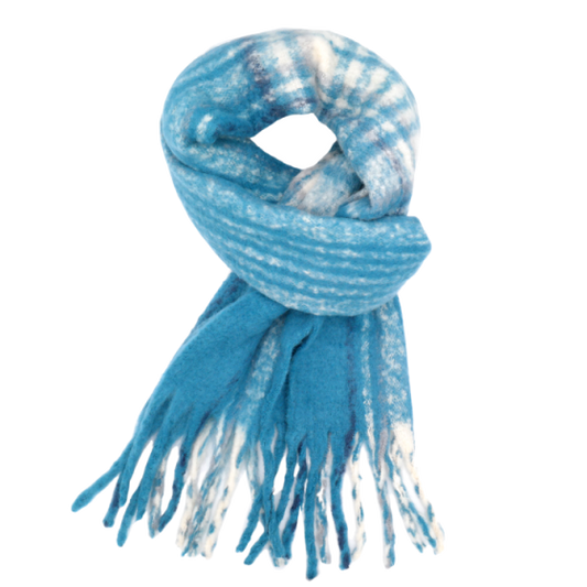 Red Cuckoo Teal Tartan Scarf